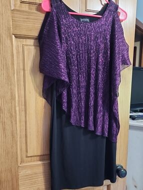 Purple Sparkly dress cold shoulder style